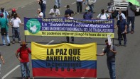 Las centrales obreras marcharon este jueves en Medellín en apoyo al paro Nacional, para reclamar al Gobierno el cumplimiento del pliego de peticiones formulado por el Comité Nacional de Paro. Foto: Edwin Bustamante.