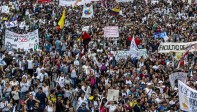 En las principales ciudades de Colombia se realizaron las marchas de los estudiantes universitarios. Foto Jaime Pérez
