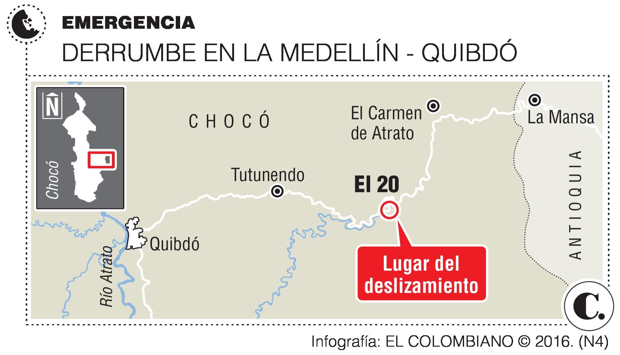 Carretera Medellín-Quibdó se abriría el 9 de agosto
