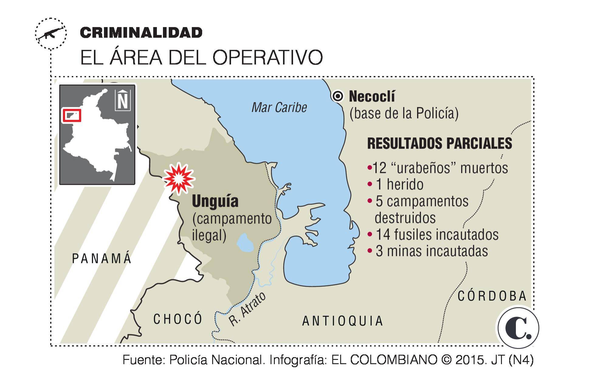 Mueren 12 presuntos “urabeños” en primer bombardeo a una bacrim