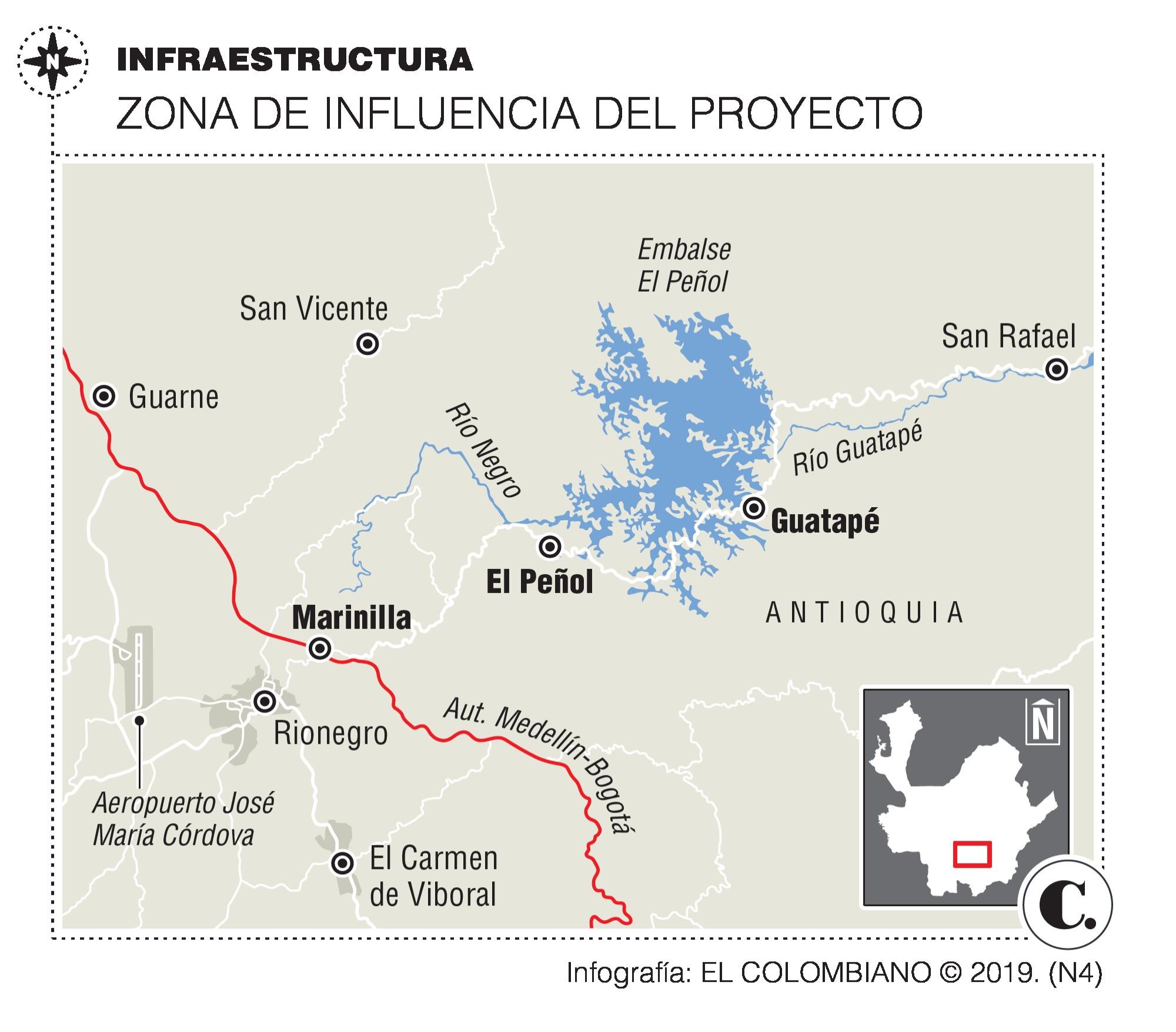 Plan B para mejorar la vía entre El Peñol y Guatapé
