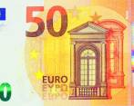 Lado anverso del nuevo billete de 50 euros, que entró en circulación ayer en la eurozona, conformada por 19 países. FOTO efe