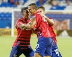 Andrés Ricaurte y el festejo de su primer gol en la MLS. FOTO DALLAS FC.