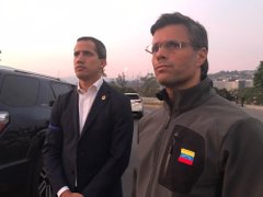 Guaidó y López, el día de la liberación. FOTO Tomada de Twitter.