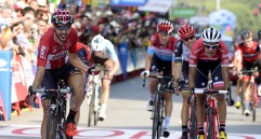 Pantano fue gran animador de la etapa 19 de la ronda española. Estuvo en la fuga del día y al final arribó segundo, detrás de Thomas De Gendt, quien ya suma victorias en las tres grandes. FOTO AFP