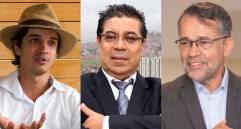 De izquierda a derecha los precandidatos a la Alcaldía de Medellín: Víctor Correa del Polo Democrático, Jairo Herrán de Colombia Humana y Jesús Ramírez del Mais. FOTOS Edwin Bustamante
