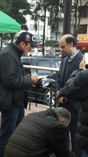 Momento de la captura este jueves en Bogotá.