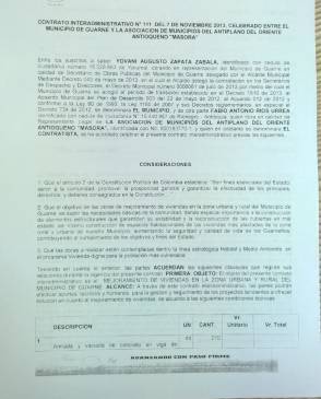 Este es el contrato suscrito entre Masora y Guarne. Son $1.200 millones de pesos para mejoramientos de vivienda.