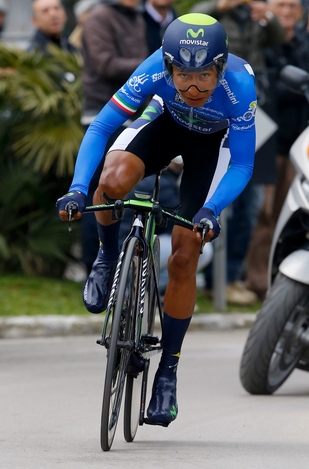Quintana rodará sobre el pavés en la Dwars door Vlaanderen, antes de ponerse el dorsal en la Vuelta al País Vasco. FOTO CORTESÍA MOVISTAR TEAM