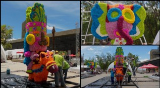 Los Gigantes de Flores le dan color y alegría a la Feria