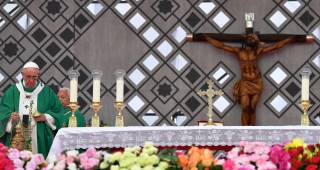 Visita del Papa Francisco al hogar San José en Boston, Medellín. FOTO AFP