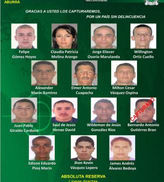 Estos son los delincuentes más buscados en Medellín