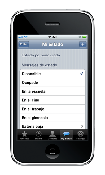 Así se veía la primera versión de WhatsApp hace 8 años. FOTO: cortesía WhatsApp