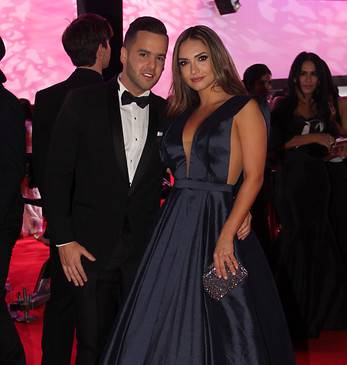 En la foto Federico Severini y Kimberly Reyes vestida por Goretti Medina. FOTO Colprensa. 