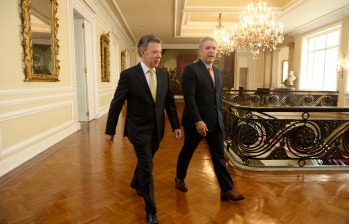 Juan Manuel Santos e Iván Duque podrían volver a reunirse para hablar de los diálogos de paz con el Eln. FOTO: Colprensa