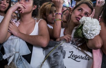 Tras la muerte de Legarda, sus familiares, amigos y seguidores lo despidieron con un gran acto en La Macarena. FOTO EL COLOMBIANO