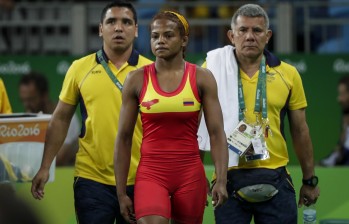 Jackeline Rentería quedó eliminada en los cuartos de final de la lucha en Río 2016. FOTO COLPRENSA