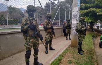 El grupo élite Fënix, del Ejército Nacional ya patrulla las calles de Bello. Foto: Cortesía