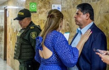 El alcalde de Bello, César Suárez Mira, asistió este miércoles a la audiencia en el Palacio de Justicia. FOTO: SANTIAGO MESA RICO