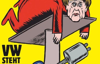 La revista satírica francesa “Charlie Hebdo” lanzó su primera edición en alemán con una caricatura de la canciller Angela Merkel en la portada.
