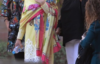 Malala a su regreso a Pakistán. FOTO AFP