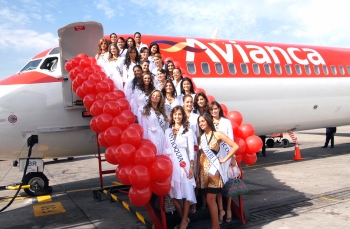Colprensa - El tradicional vuelo real de Avianca llegó cumplido el sábado 28 de octubre con las 23 candidatas.