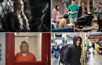 Game of thrones, The big bang theory, Orange is the new black y Mr. Robot no llegarán a 2020. FOTOS Cortesías HBO, Warner Channel, Netflix y Canal Space.