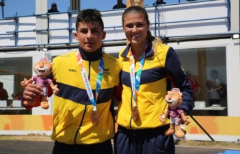 El antioqueño Juan Camilo Ramírez y la barranquillera Gabriela Bollé ganaron la primera medalla de Colombia en los Olímpicos de la Juventud. FOTO CORTESÍA COC