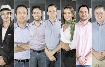 Candidatos a la Alcaldía de Medellín: Víctor Correa, Santiago Gómez, Daniel Quintero, Alfredo Ramos, Beatriz Rave, Juan David Valderrama y Juan Carlos Vélez.
