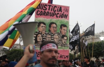 Manifestaciones en Perú. FOTO: AFP