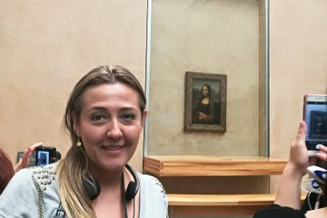 Una selfie con la Mona Lisa