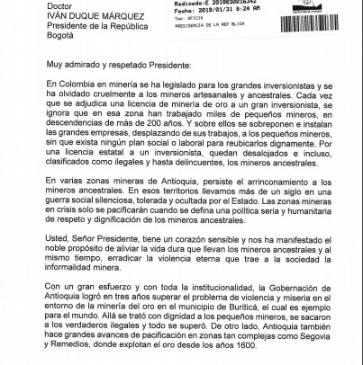 Esta es la carta del gobernador