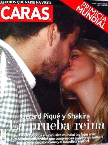 Foto Revista Caras - Tras d&#237;as de especulaciones y fotos que los mostraban en actitudes cari&#241;osas, la revista argentina Caras consigui&#243;, en exclusiva mundial, la imagen del beso en la boca entre la cantante colombiana Shakira y el futbolista del barcelona Gerard Piqu&#233;.