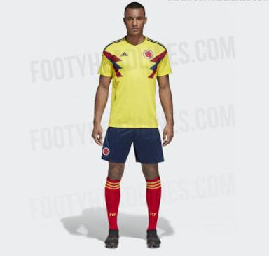 Este sería el uniforme completo de la Selección Colombia. FOTO FOOTY HEADLINES