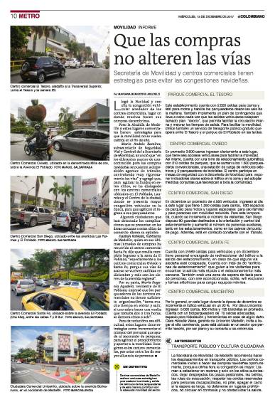 El pasado miércoles se publicó información sobre Unicentro, Oviedo, el Tesoro y Santa Fe.