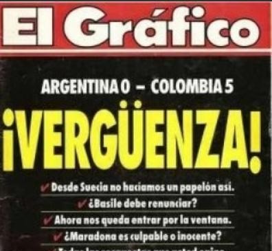 Se cumplen 25 años de la goleada 5-0 de Colombia a Argentina