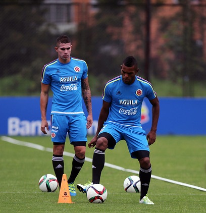  Juan Sebastián Quintero y Miguel Borja. FOTO Colprensa