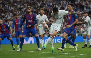Esta fue la acción de la anotación de James Rodríguez en el derbi ante el Barcelona. Le faltaron más minutos. FOTO reuters