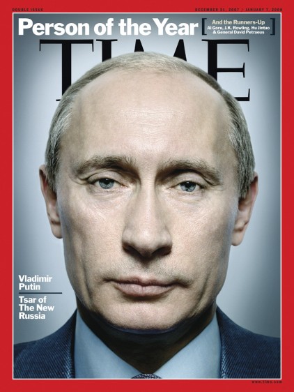 Vladímir Putin. En el año 2007 el presidente de Rusia fue el primer ciudadano de ese país en ser elegido como la persona del año.