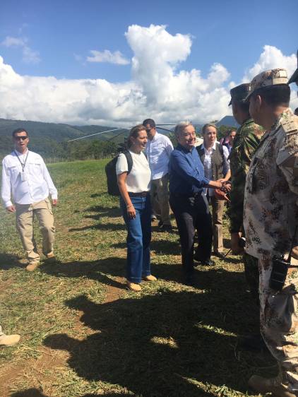 El secretario de Naciones Unidas, Antonio Guterres, está en Meta. FOTO COLPRENSA