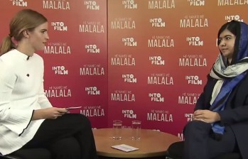Emma Watson preparó la entrevista a Malala. Fotograma de YouTube