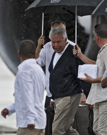 En el mismo vuelo del rey Juan Carlos, viajó el expresidente del Gobierno español, Felipe González. FOTO AFP