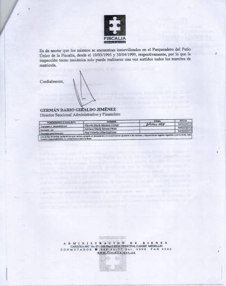 La solicitud fue firmada por Germán Darío Giraldo.