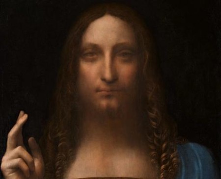 Una pintura perdida de Leonardo da Vinci, que representa a Jesucristo, se vendió en una subasta por más de 450 millones el 15 de noviembre de 2017. Crédito: Leonardo da Vinci