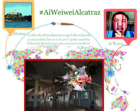 #AiWeiweiAlcatraz es la etiqueta con la que se ha viralizado su exposición en redes sociales.