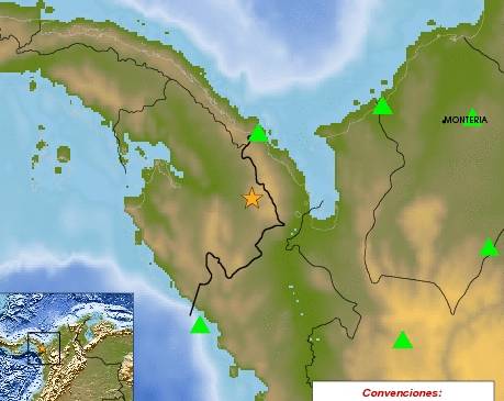 El epicentro del temblor fue en la frontera con Panamá