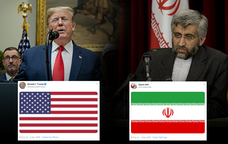 El presidente Trump y el líder iraní Saeed Jalili anuncian acciones militares publicando las banderas de sus países. Fotos: agencias. 