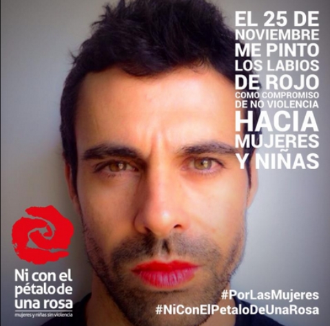 El actor español Emmanuel Esparza compartió el mensaje “No a La Violencia contra la mujer” FOTO Twitter @Emmanuelesparza 