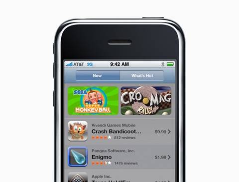 Así se veía la App Store en el iPhone 3G de 2008. FOTO: Apple 