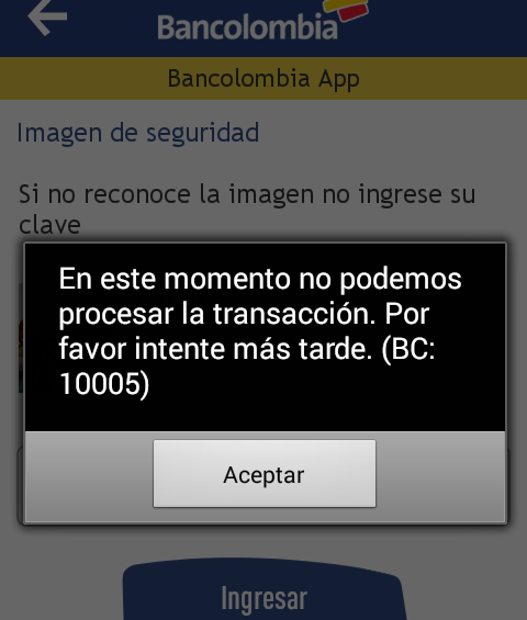 La app también presenta problemas. FOTO CAPTURA DE PANTALLA